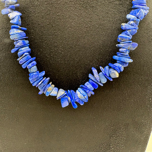 Vintage Lapislazuli Collier mit Goldverschuss