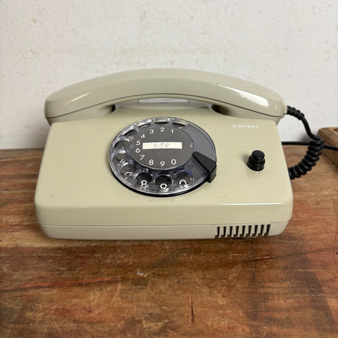 Vintage Wählscheiben Telefon in grau von Siemens FelAp 792-1