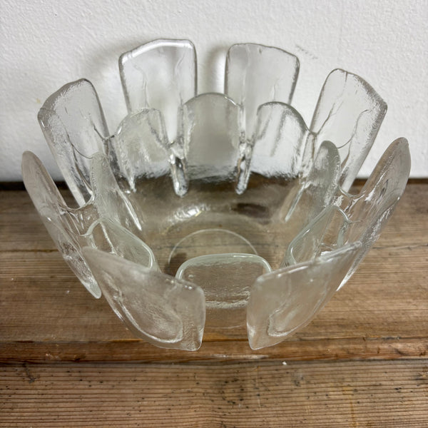 Vintage Ice Glas Schale Ravenhead Flair von Alexander Hardie Williamson für Humppila