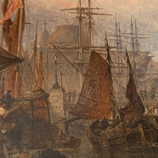 Ölgemälde Abendstimmung im Hafen von Rotterdam von Henry Dawson