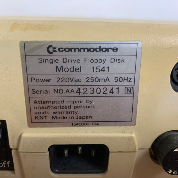 Commodore Computer Single
Floppy Disk 1541