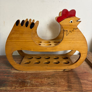 Vintage Eierhalter Huhn aus Holz
