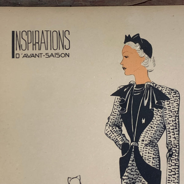 1930's French Art Deco Fashion Illustration Inspirations D'Avant Saison Blatt 15