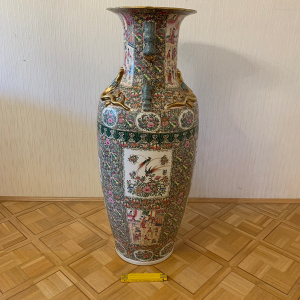 Antike große Familien Rosenvase  131 cm Chinesische Vase