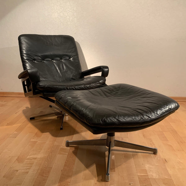 Vintage Lounge Sessel und Ottomane King Chair von André Vandenbeuck für Strässle