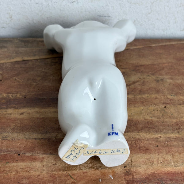Vintage Porzellan Figur Buddy-Bär von KPM Zeptermarke Berliner Pflanze