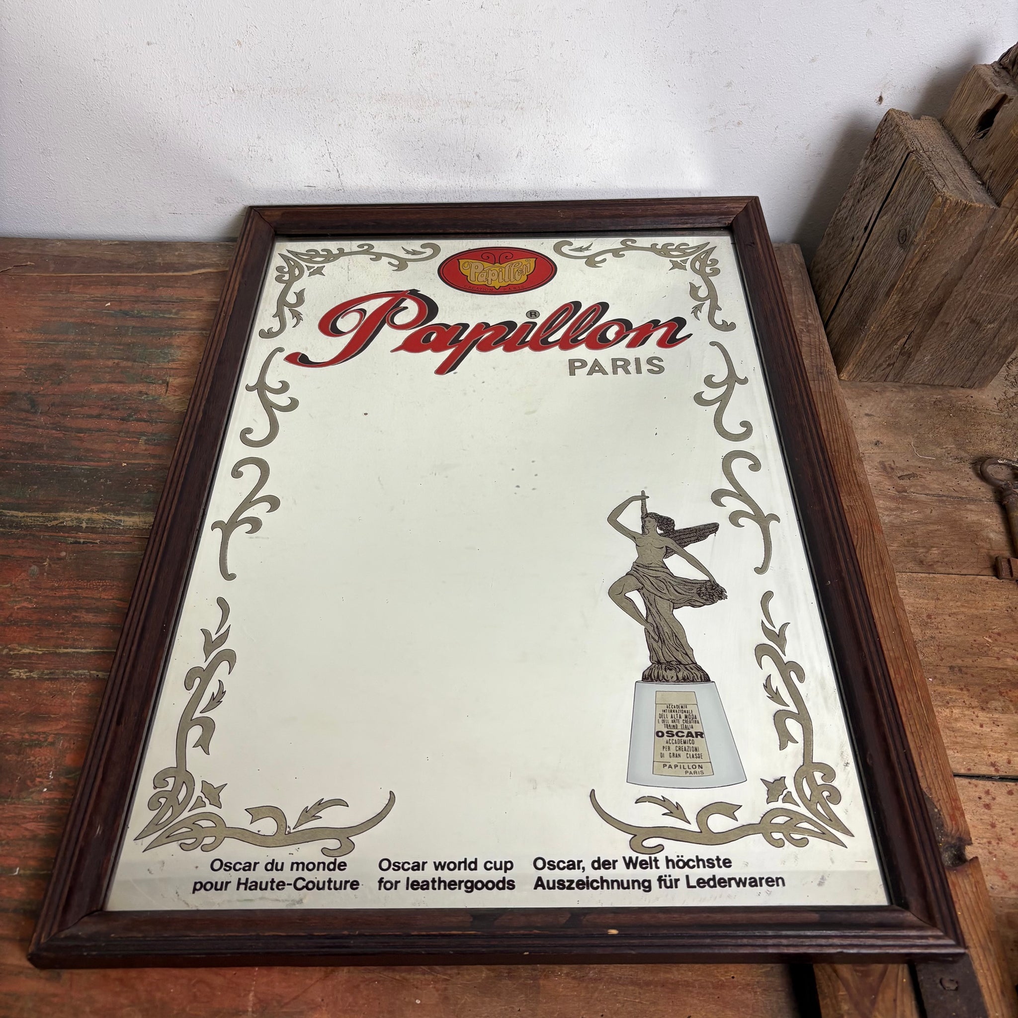 Vintage Werbe Spiegel Pappilon Paris