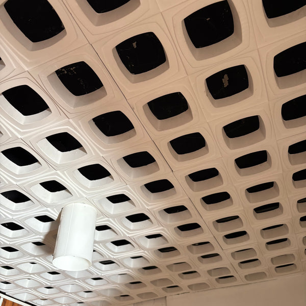 Vintage Space Age Design Rasterdecke mit 3D Deckenplatten