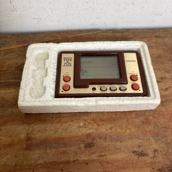 Vintage V-TECH 1981 Time & Fun Handheld-Videospiel Banana