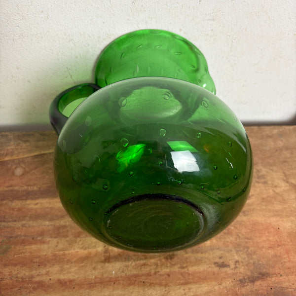 Grüner vintage Murano Empoli Verde Krug mit Bubble