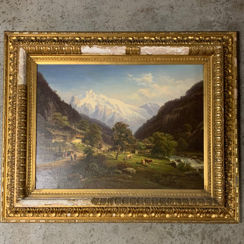 Ölgemälde Das Wetterhorn vor Interlaken von Adolf Chevalier