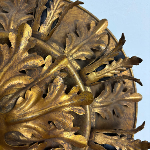 Vintage große vergoldete Deckenlampe mit 9 Leuchten von Banci Firenze