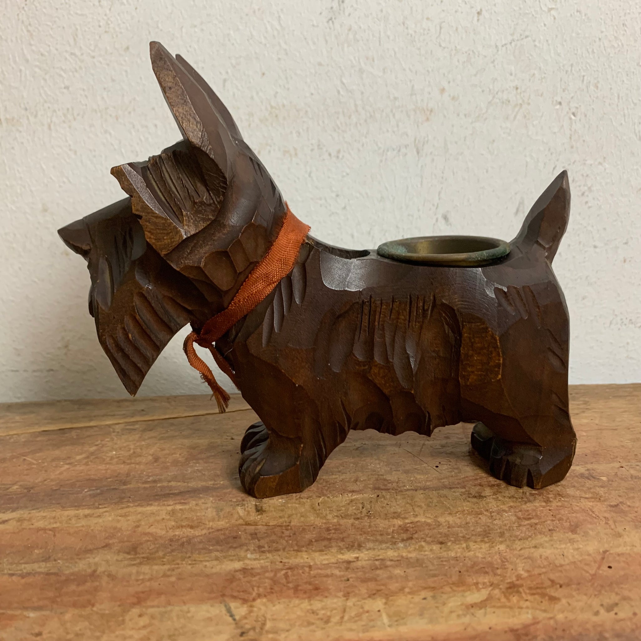 Art Deco Scottish Terrier Pfeiffenhalter Zigarren Zündholz Halter