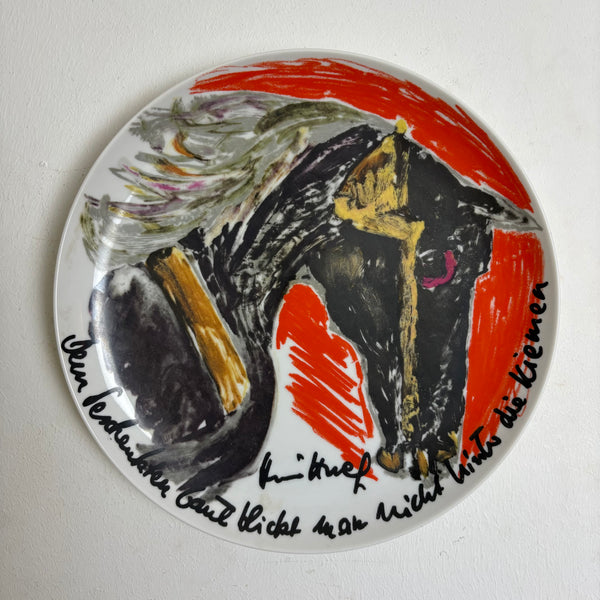 Vintage Künstler Teller Nr. 9 von Hildegard Knef für Rosenthal