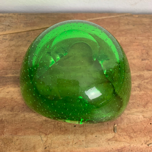 Vintage Mid Century Bubble Murano Aschenbecher grün