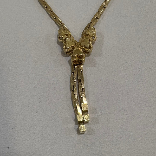 Kette mit Goldschleife 585er Gold in Y-Form