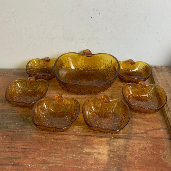 Vintage Glas Dessert Schalen Apfel