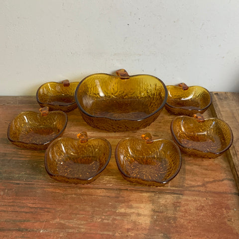 Vintage Glas Dessert Schalen Apfel