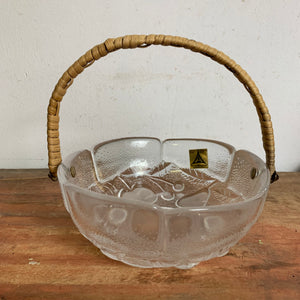 Vintage Mid Century Henkel Glasschale von Annahütte