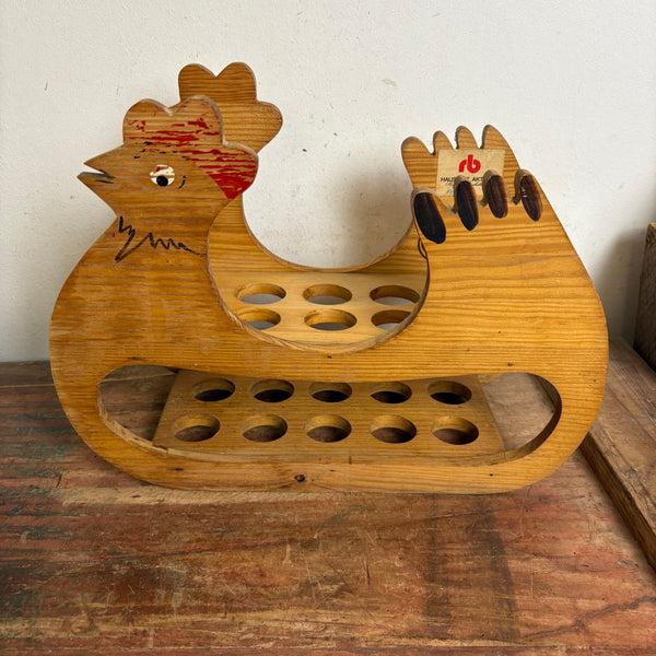 Vintage Eierhalter Huhn aus Holz