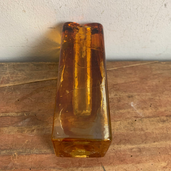 Vintage Blockglas Kristall Vase von Schott Zwiesel