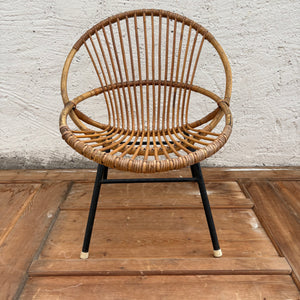 Vintage Mid Century kleiner Rattan Stuhl von Gebroeders Jonkers für Noordwolde