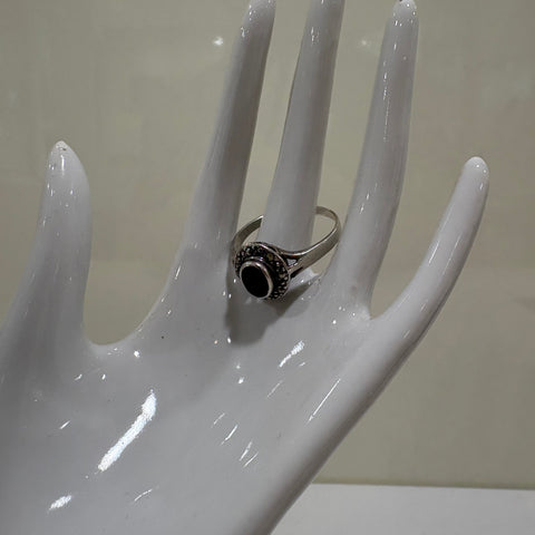 Art Deco Sterling Silber Ring mit Onix