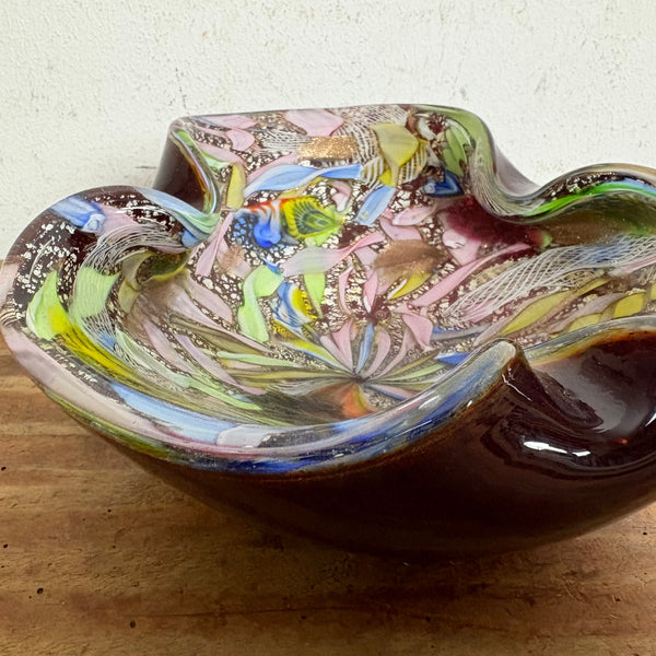 Vintage Design Kunst Aschenbecher Tutti Frutti Muranoglas von Dino Martens für Avem