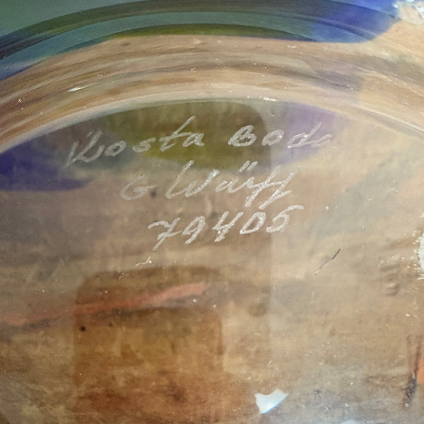 Vintage Design Kunst Glas Schale von Göran Wärff für Kosta Boda signiert und nummeriert