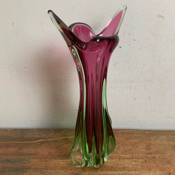 Vintage Glas Vase aus Murano