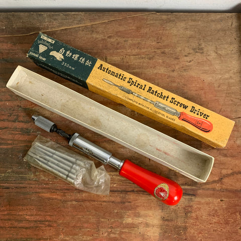 Vintage Automatic Spiral Ratchet Screw Driver OVP