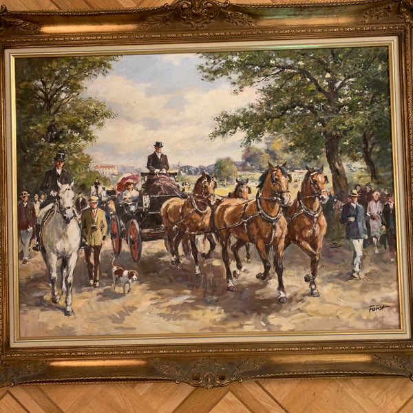 Ölgemälde Fahrtunier von Heinrich Faust