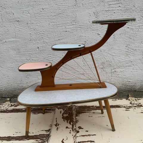 Mid Century Blumenbank Nierentisch Etagere