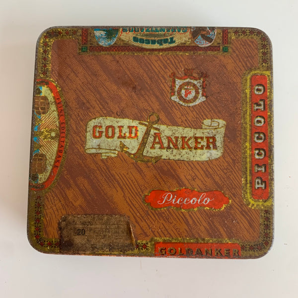 Vintage Zigaretten Blechdose Gold Anker Piccolo Cigaretten