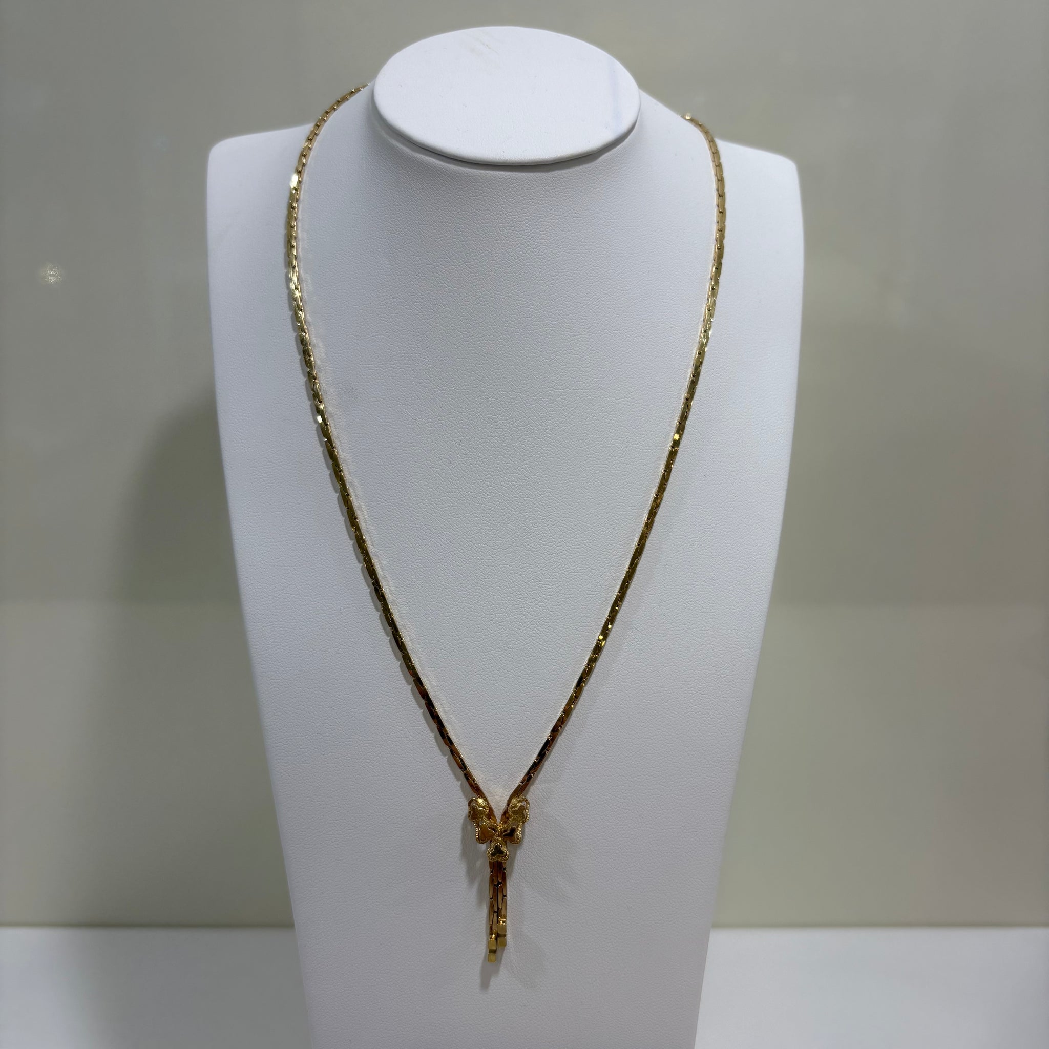 Kette mit Goldschleife 585er Gold in Y-Form