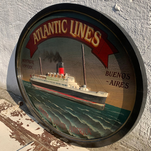 Nostalgisches maritimes Holzschild Atlantic Lines