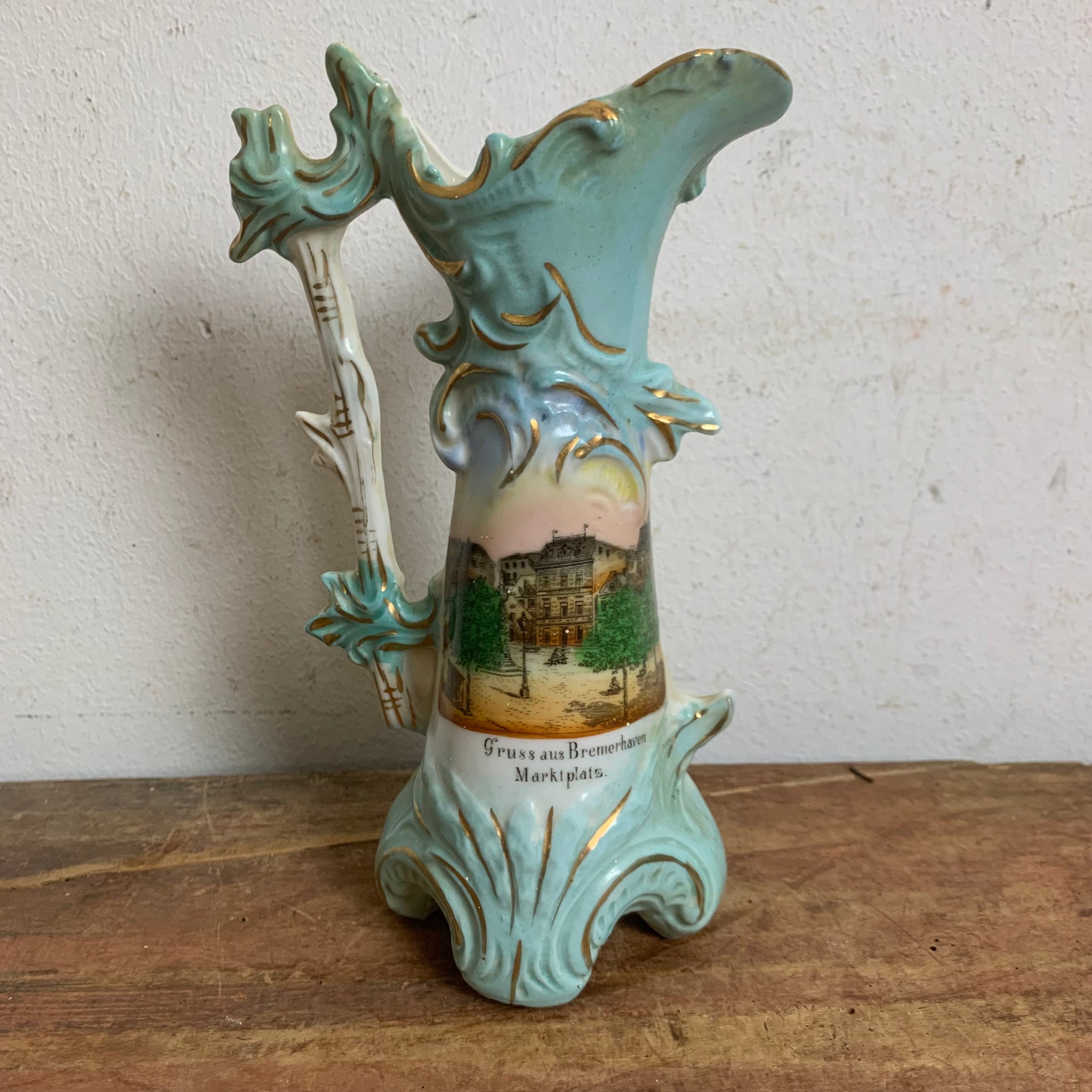 Jugendstil Andenken Vase Bremerhaven Marktplatz