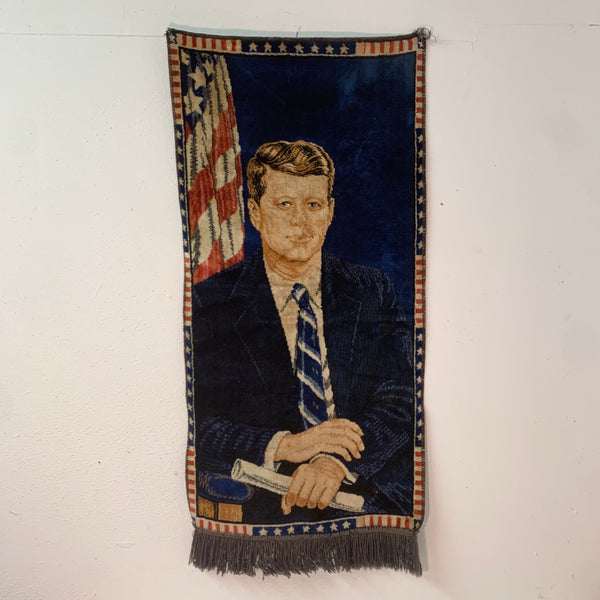 Vintage Wandteppich John F. Kennedy