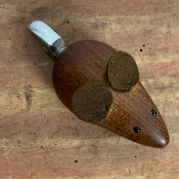 Vintage Teakholz Flaschenöffner Maus von Hans Bolling
