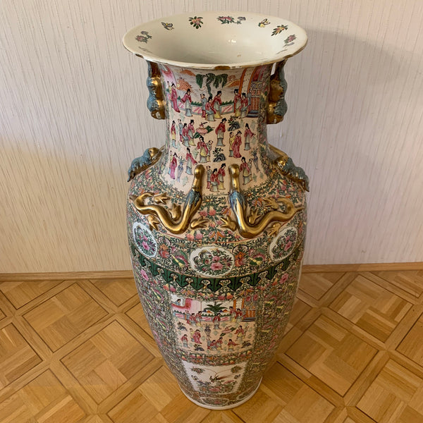 Antike große Familien Rosenvase  131 cm Chinesische Vase