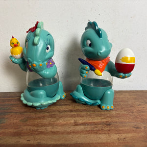 2 große Figur Dapsy Dino Happy Hippos Ü-Ei Schoko Bons