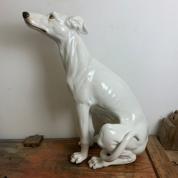Vintage Hunde Skulptur Whippet Windhund