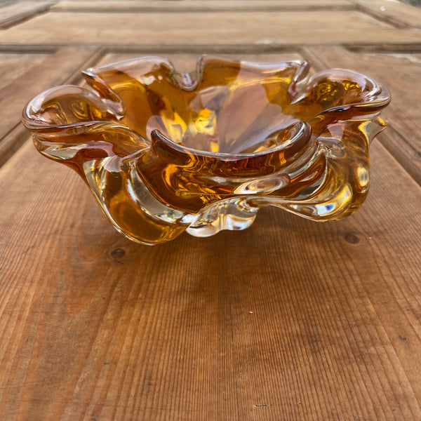 Mid Century Aschenbecher aus Glas von Josef Hospodka