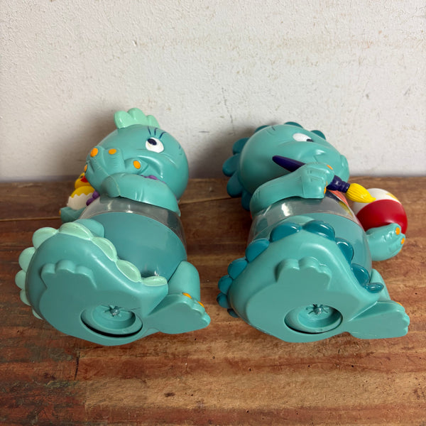 2 große Figur Dapsy Dino Happy Hippos Ü-Ei Schoko Bons