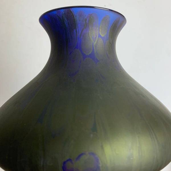 Jugendstil Glas Vase irisierende Pfauen-Optik