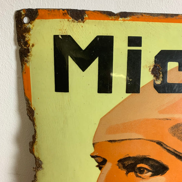 Antikes Emaille Schild Michael Briketts