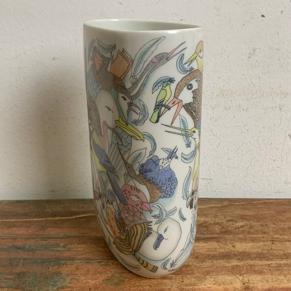 Vintage Porzellan Vase Motiv Vögel von Rosenthal