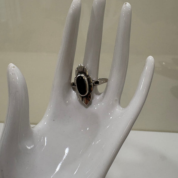 Art Deco Sterling Silber Ring mit Onix