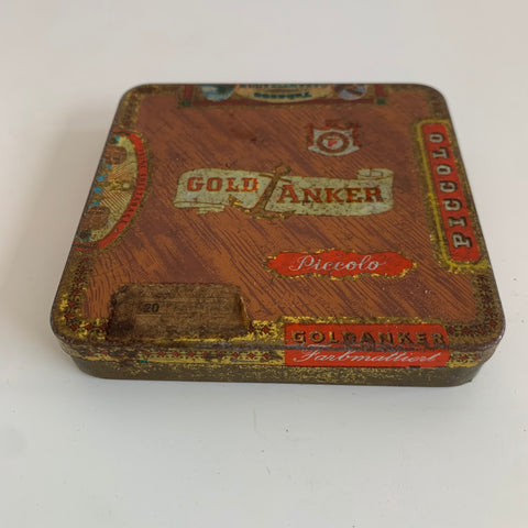 Vintage Zigaretten Blechdose Gold Anker Piccolo Cigaretten