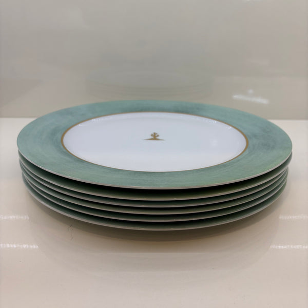 Vintage 6 Speise Teller Cactus Kollektion von Hilton McConnico für französische Kristallmanufaktur Daum Nancy und die Porzellanmanufaktur Limoges